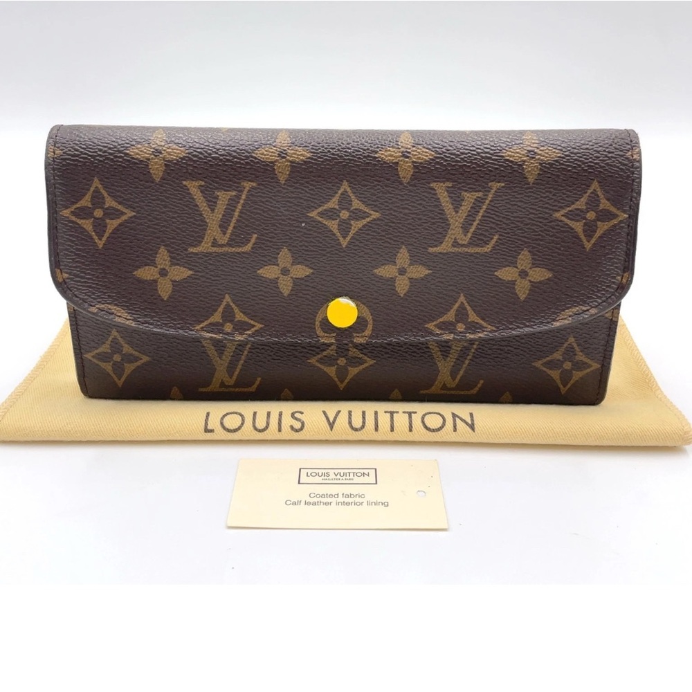 Authentic Louis Vuitton Portefeuille Emily Yellow Wallet with COA